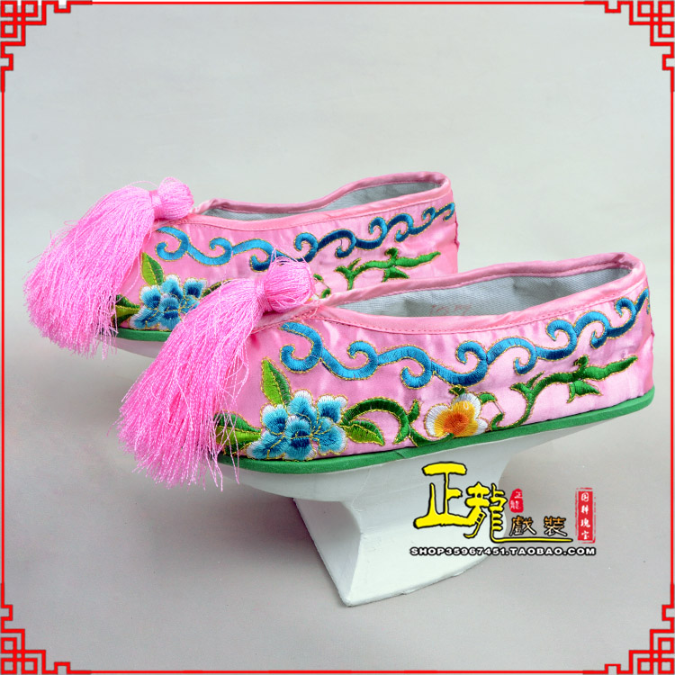 红桥京越剧戏鞋花盆底清朝皇后贵妃宫女花盆底 旗鞋