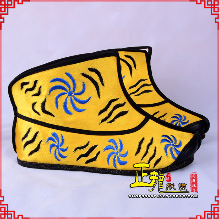 红桥.美猴王靴子虎纹靴金黄快靴 猴鞋