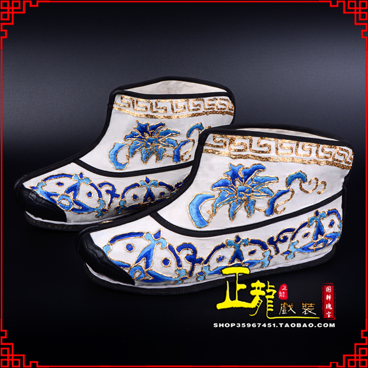 红桥三岔口武生薄底 手绣绣花快靴