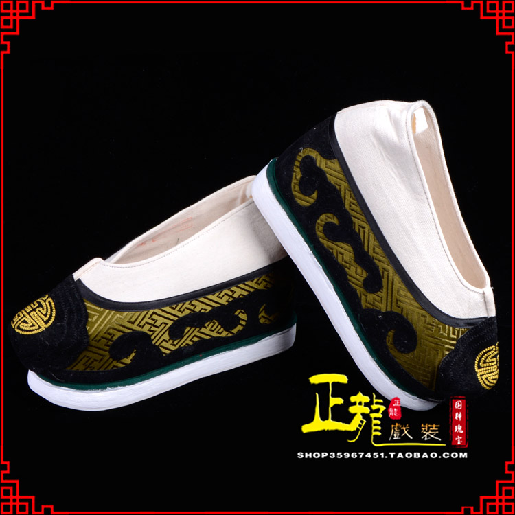 红桥戏鞋方口鞋老生鞋老旦鞋三义斋纸底内高福字履