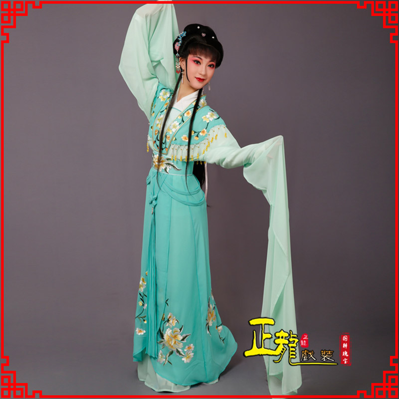 红桥青衣水袖戏服演出服 云肩花旦衣